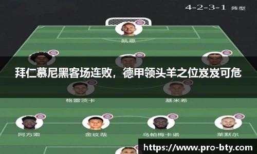 拜仁慕尼黑客场连败，德甲领头羊之位岌岌可危